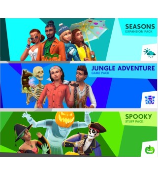 The Sims 4 Bundle - Seasons + Jungle Adventure + Spooky Stuff DLC XBOX One / Xbox Series X|S Xbox One Key EUROPE